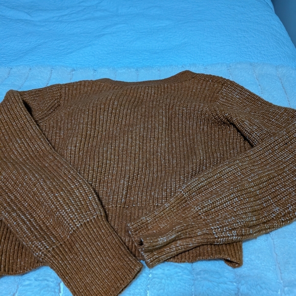SINCERELY JULES Soft & Comfy cropped Cardian Sweater // Orangey brown - Picture 3 of 5